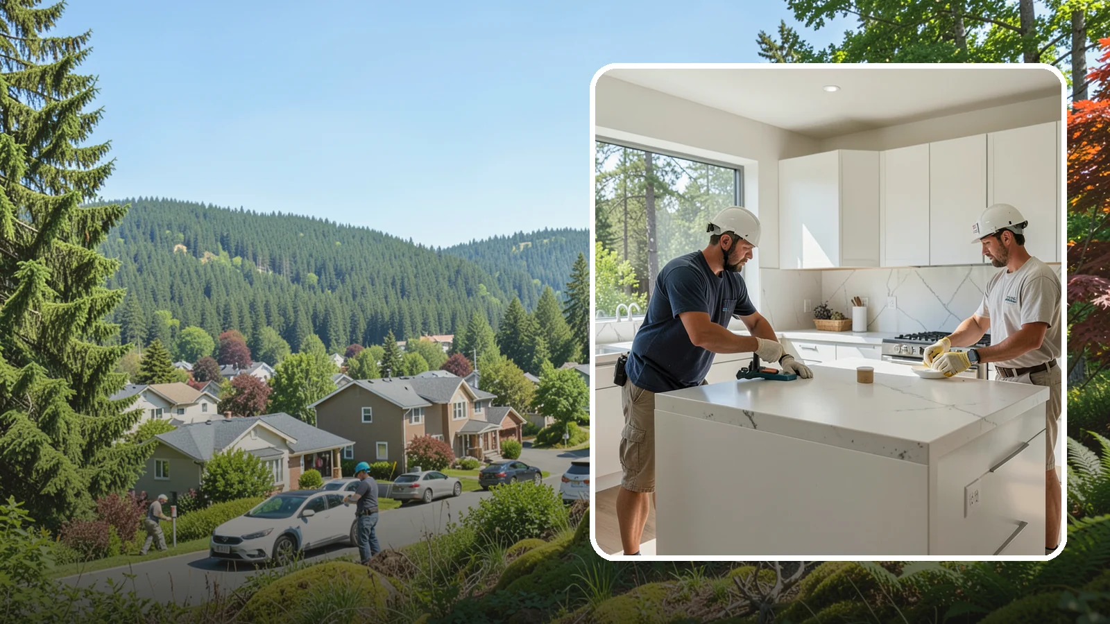 Solid Surface Countertop Installation in Index, Snohomish County, WA - Seamless solid surface countertop installation with integrated sinks and virtually invisible joints.