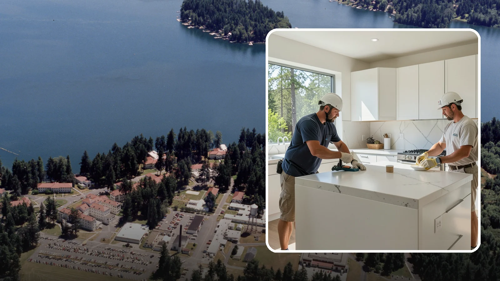 Solid Surface Countertop Installation in Lakewood, Pierce County, WA - Seamless solid surface countertop installation with integrated sinks and virtually invisible joints.