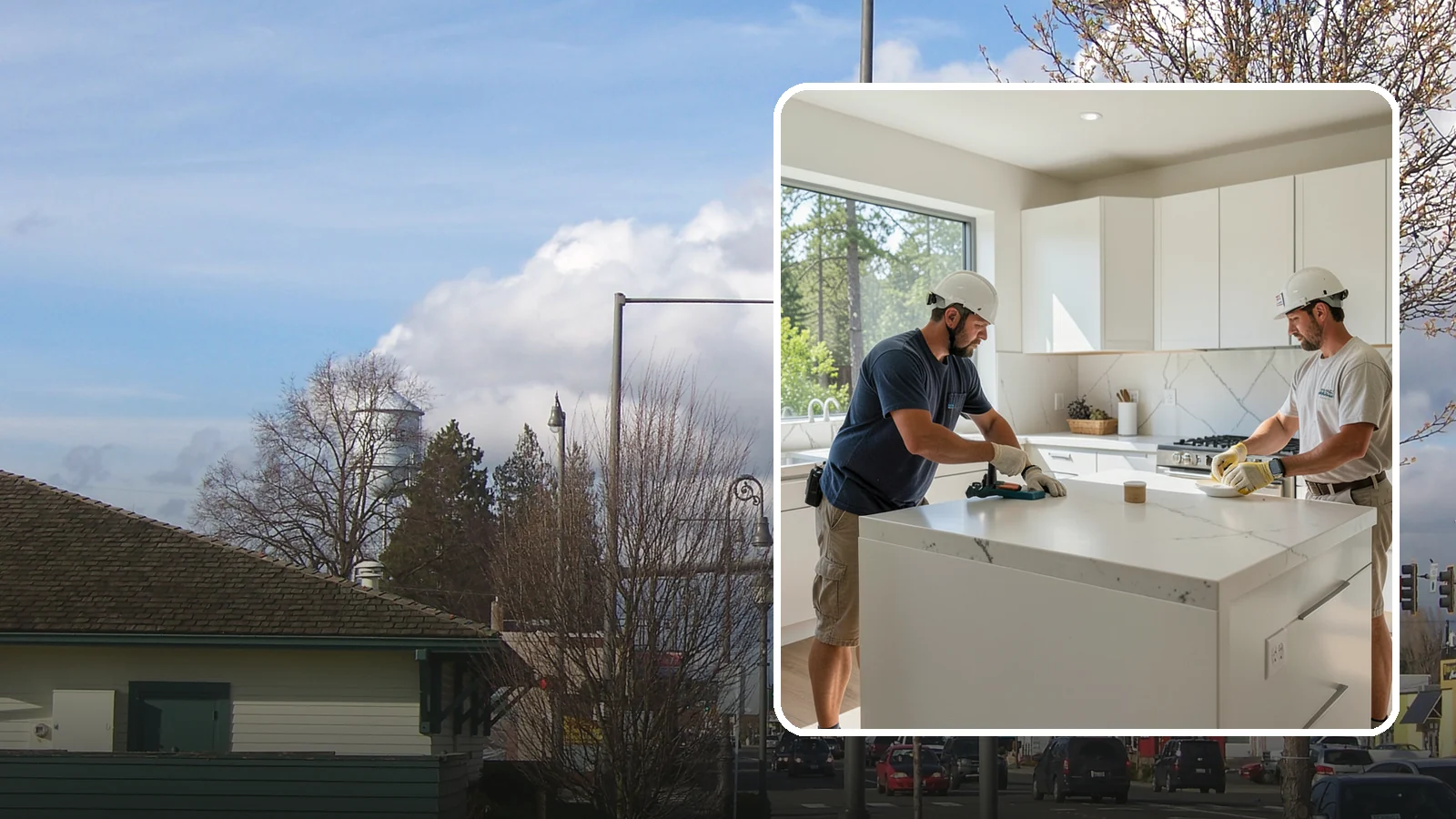 Solid Surface Countertop Installation in Marysville, Snohomish County, WA - Seamless solid surface countertop installation with integrated sinks and virtually invisible joints.