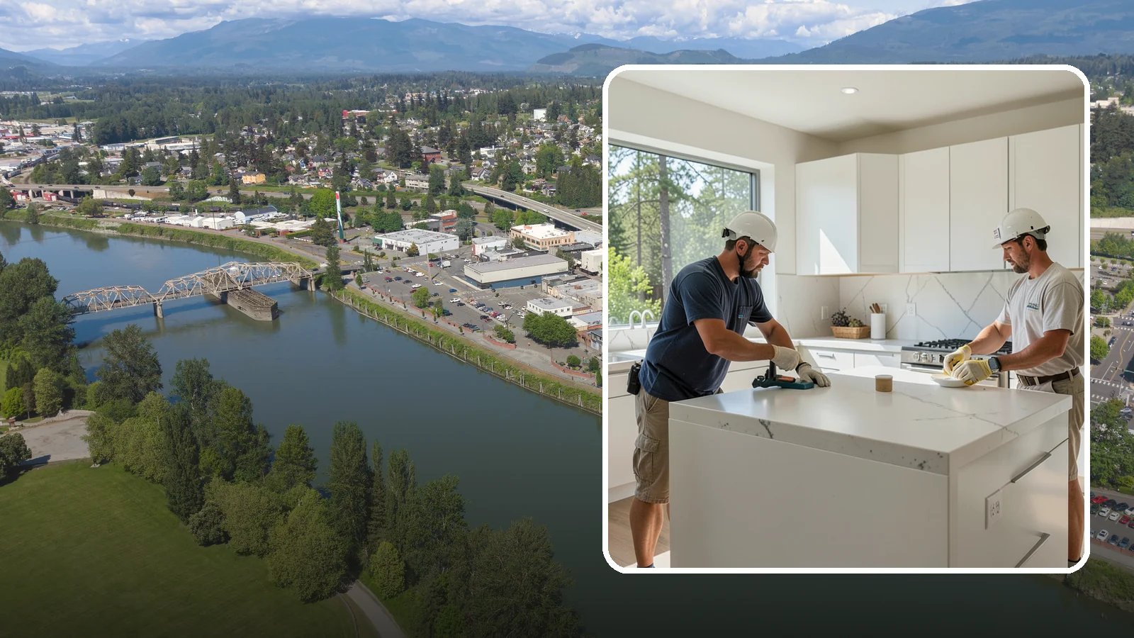 Solid Surface Countertop Installation in Mount Vernon, Skagit County, WA - Seamless solid surface countertop installation with integrated sinks and virtually invisible joints.