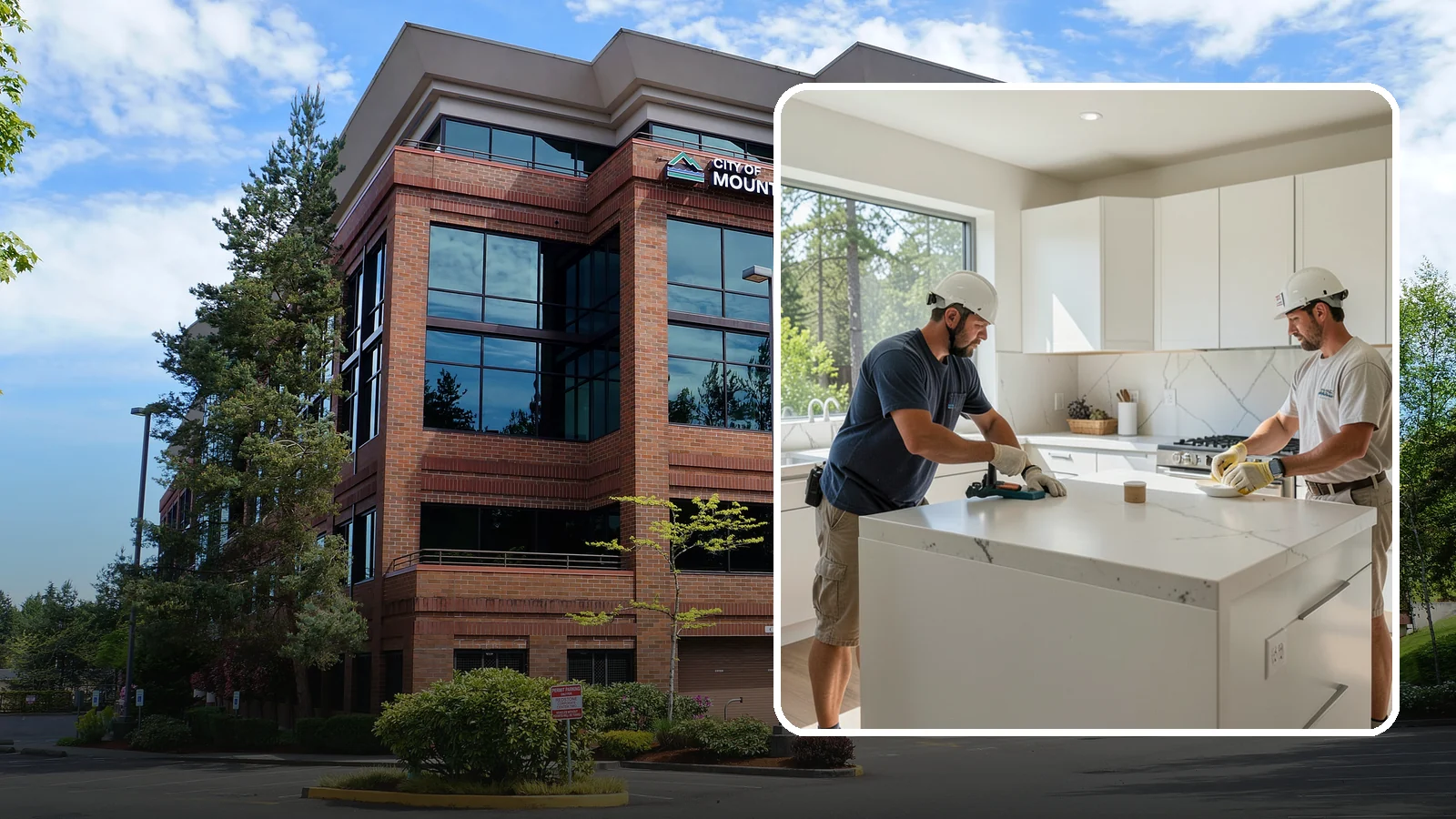 Solid Surface Countertop Installation in Mountlake Terrace, Snohomish County, WA - Seamless solid surface countertop installation with integrated sinks and virtually invisible joints.