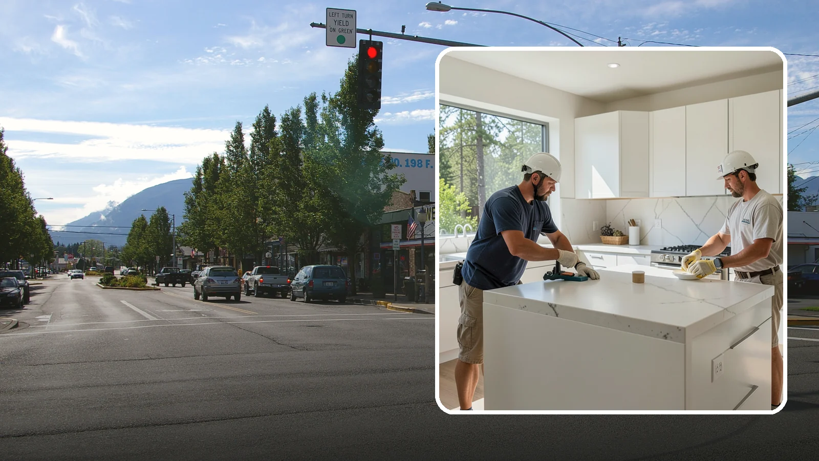 Solid Surface Countertop Installation in North Bend, King County, WA - Seamless solid surface countertop installation with integrated sinks and virtually invisible joints.