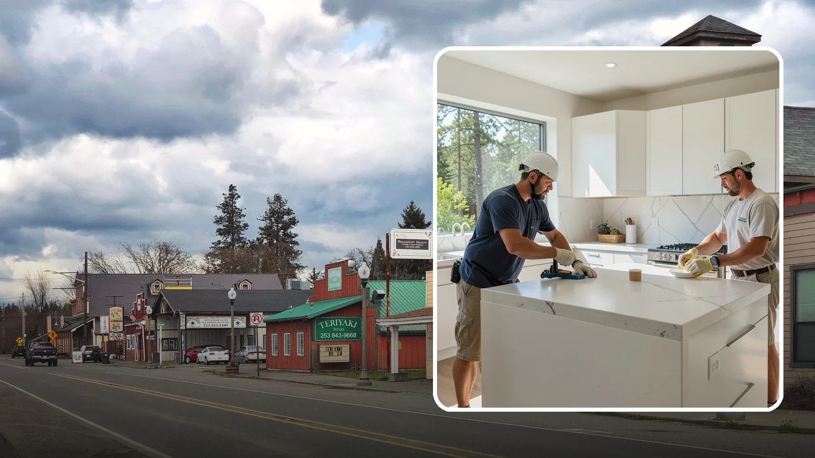 Solid Surface Countertop Installation in Roy, Pierce County, WA - Seamless solid surface countertop installation with integrated sinks and virtually invisible joints.