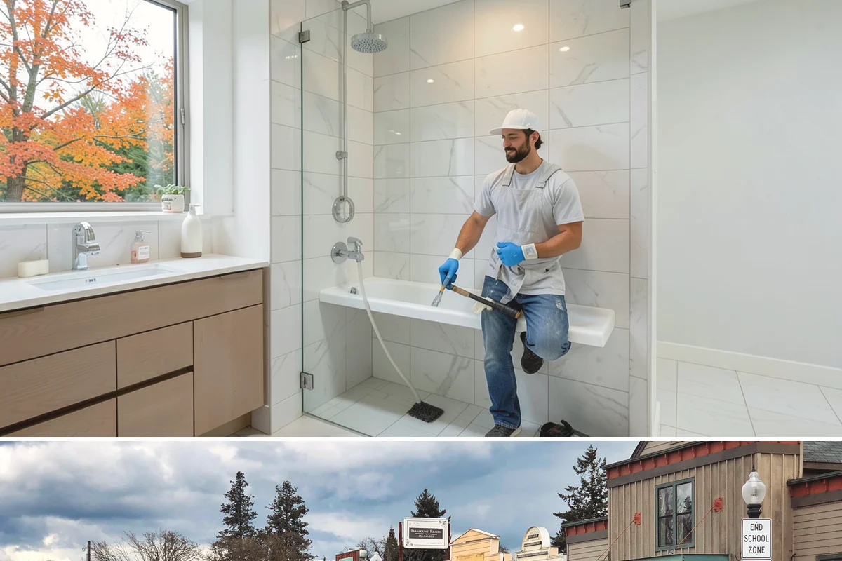 Solid Surface Countertop Installation in Roy, Pierce County, WA - Solid surface installs indoors year-round, unaffected by the rainy PNW season.
