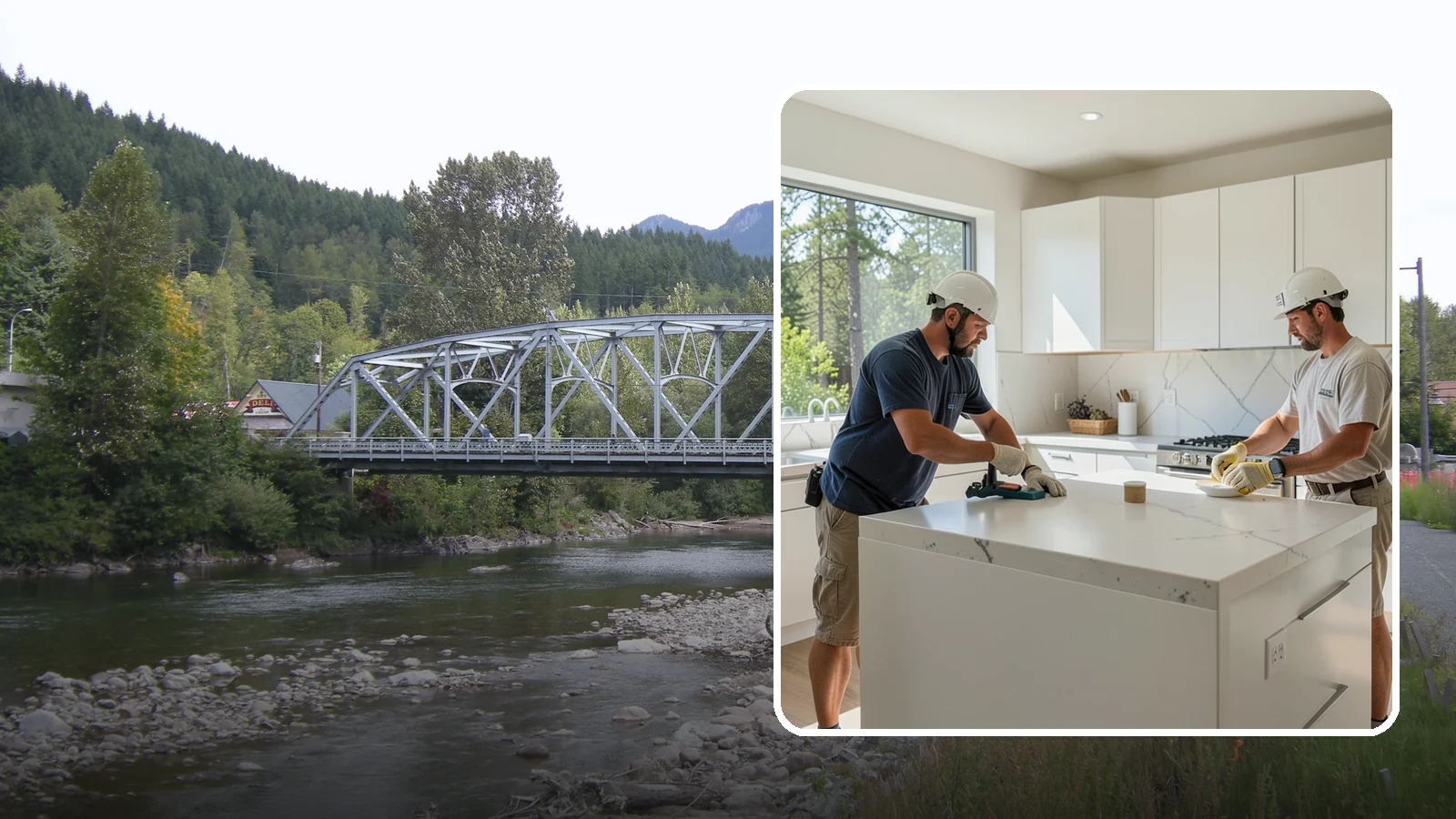 Solid Surface Countertop Installation in Skykomish, King County, WA - Seamless solid surface countertop installation with integrated sinks and virtually invisible joints.