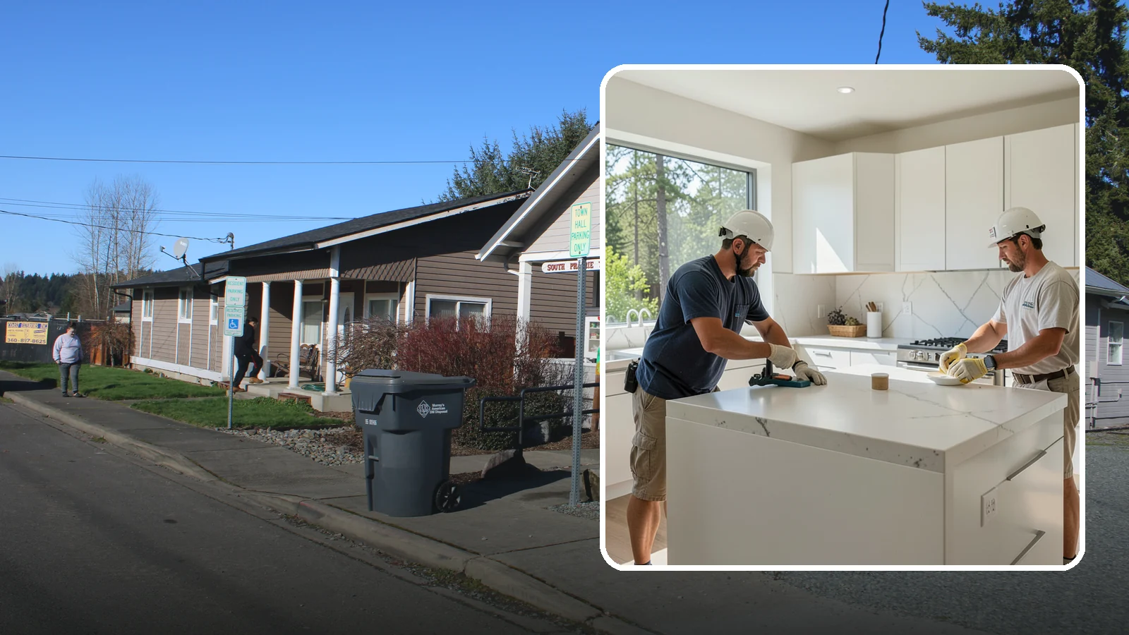 Solid Surface Countertop Installation in South Prairie, Pierce County, WA - Seamless solid surface countertop installation with integrated sinks and virtually invisible joints.