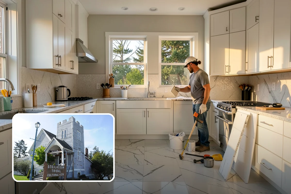 Solid Surface Countertop Installation in Steilacoom, Pierce County, WA - Virtually seamless, continuous surfaces