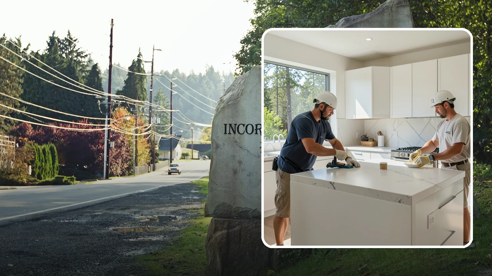 Solid Surface Countertop Installation in Wilkeson, Pierce County, WA - Seamless solid surface countertop installation with integrated sinks and virtually invisible joints.