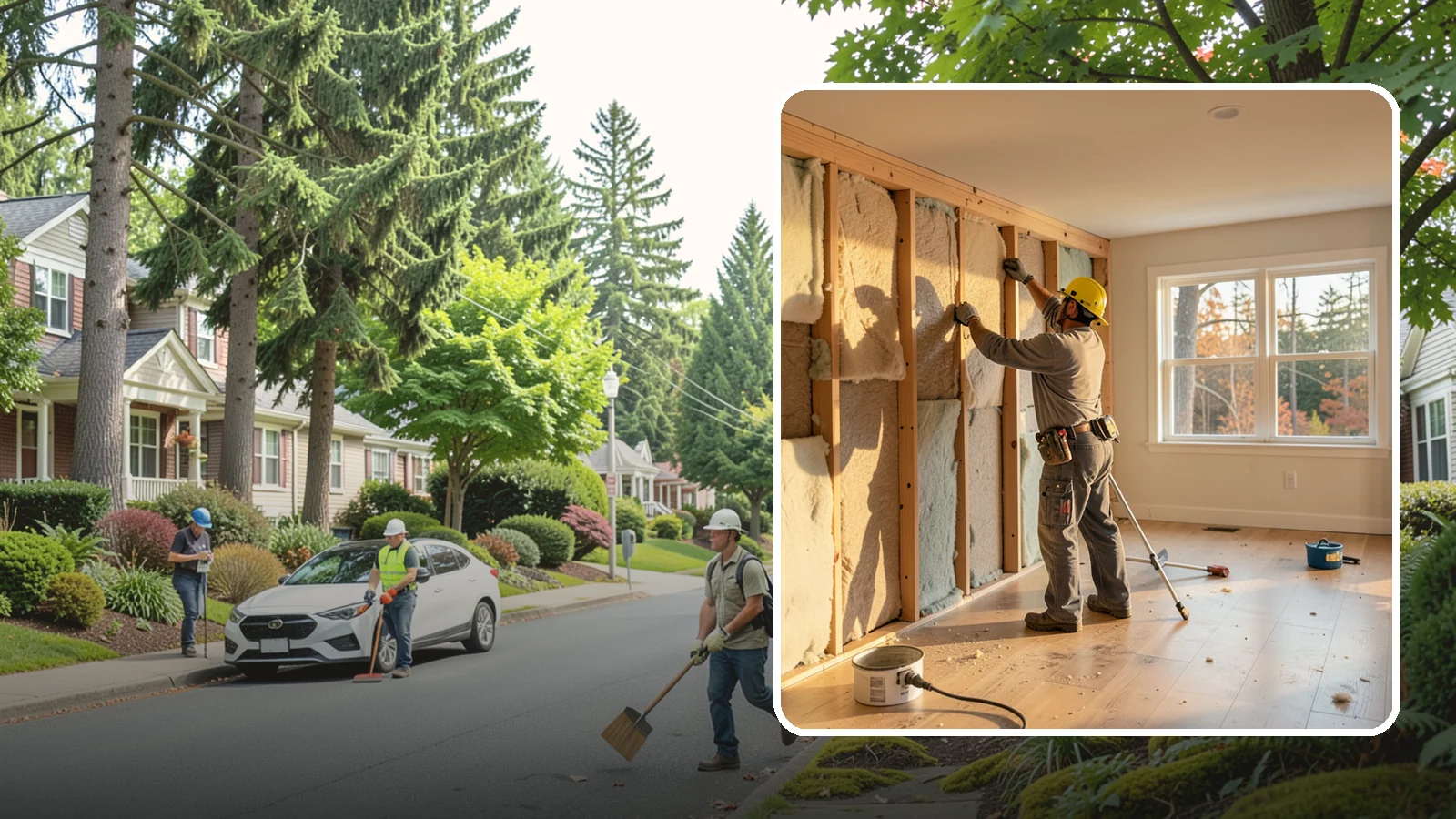 Sound Batt Installation in Beaux Arts Village, King County, WA - We install acoustic sound batts to reduce noise transfer between rooms and floors in your home.