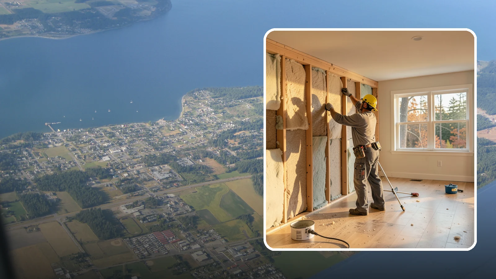 Sound Batt Installation in Coupeville, Island County, WA - We install acoustic sound batts to reduce noise transfer between rooms and floors in your home.
