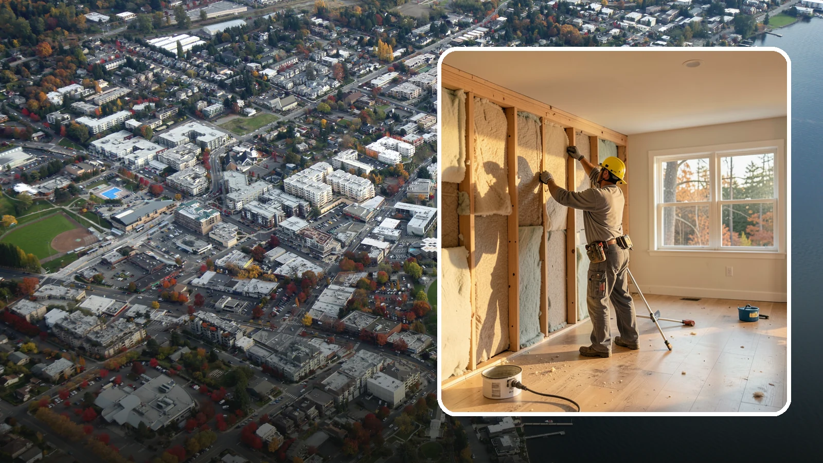 Sound Batt Installation in Kirkland, King County, WA - We install acoustic sound batts to reduce noise transfer between rooms and floors in your home.