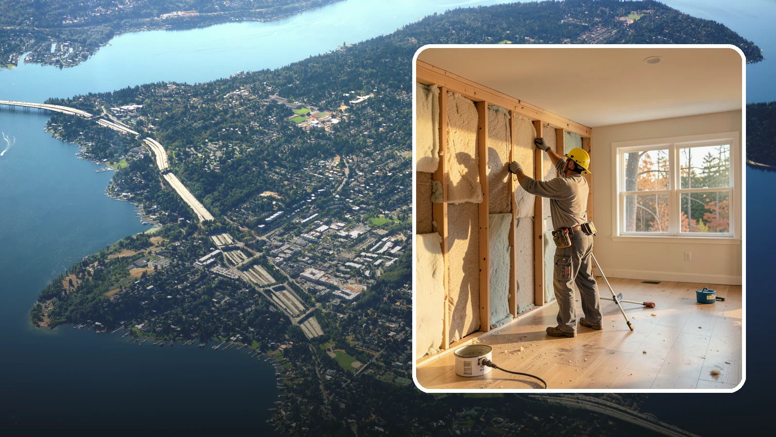 Sound Batt Installation in Mercer Island, King County, WA - We install acoustic sound batts to reduce noise transfer between rooms and floors in your home.