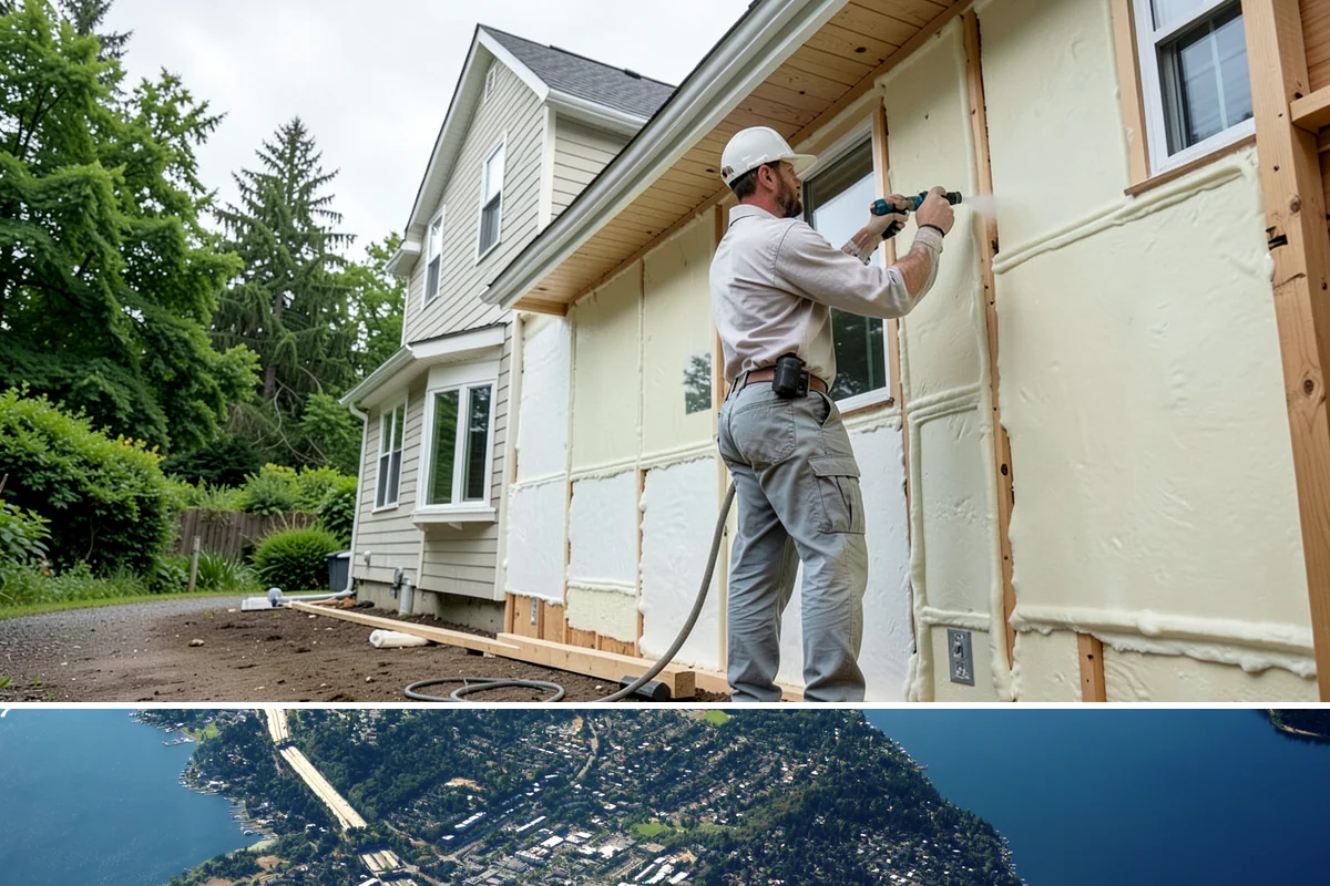 Sound Batt Installation in Mercer Island, King County, WA - Sound batts install year-round and are easiest to add while walls or ceilings are open during a remodel.