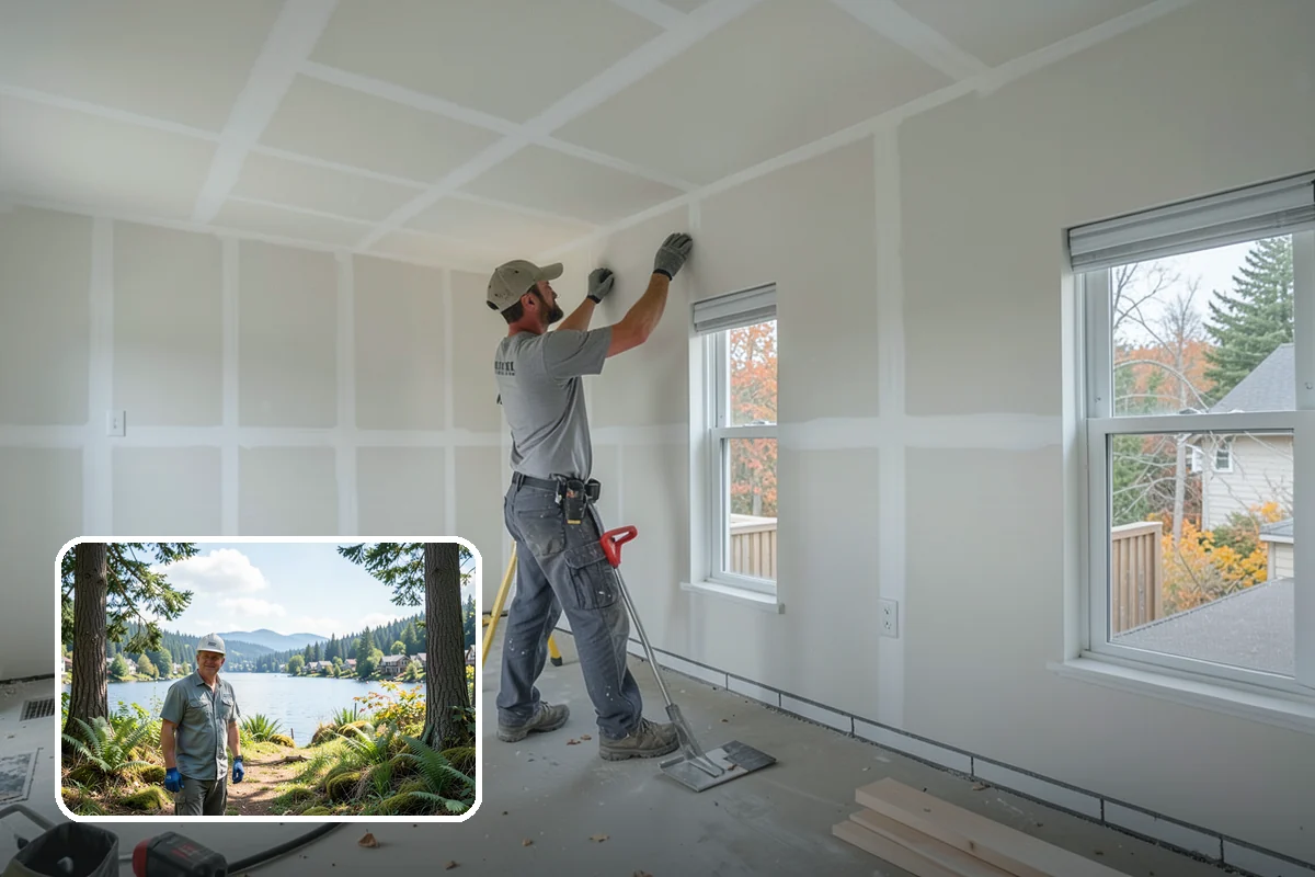 Sound Batt Installation in Milton, King County, WA - Absorbs airborne noise within cavities