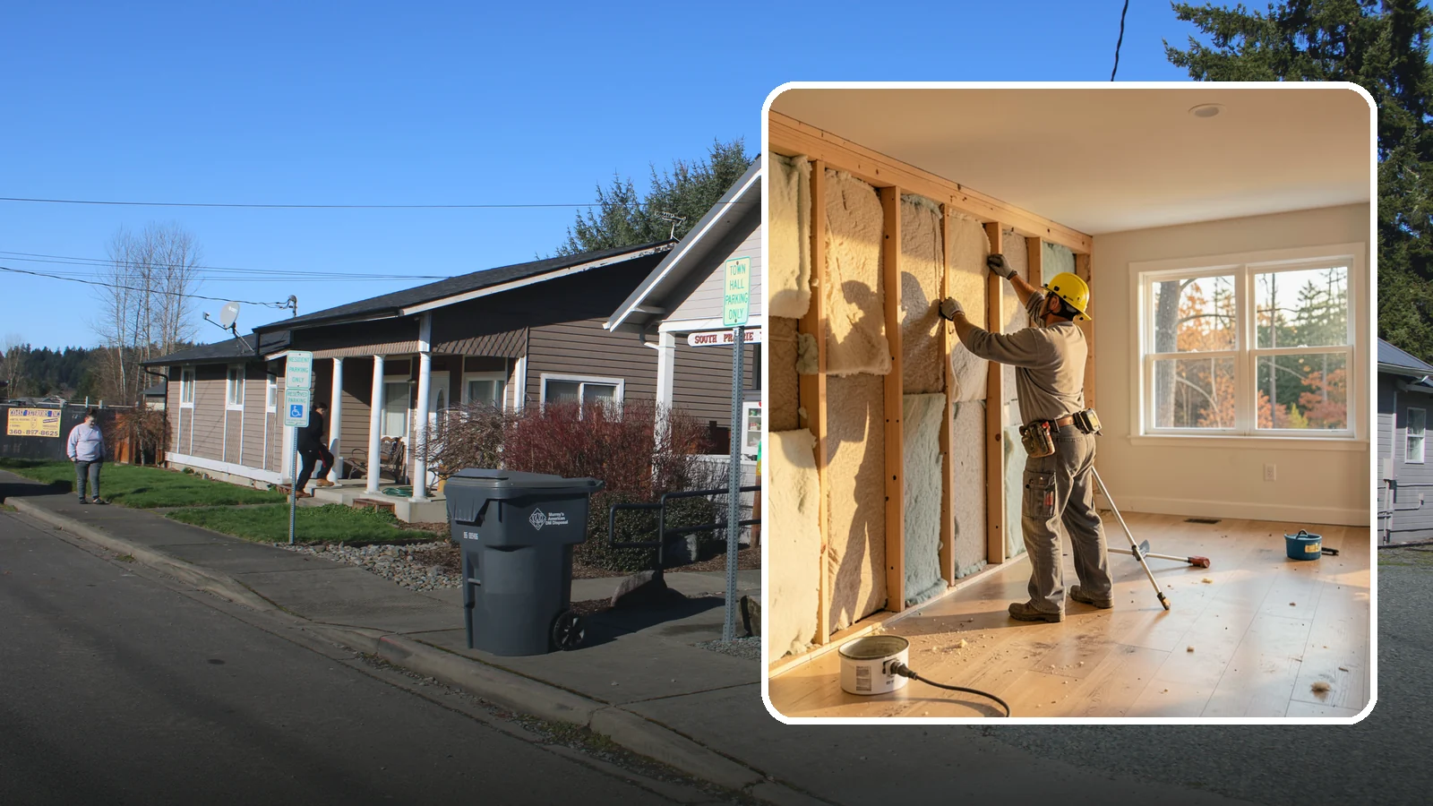 Sound Batt Installation in South Prairie, Pierce County, WA - We install acoustic sound batts to reduce noise transfer between rooms and floors in your home.