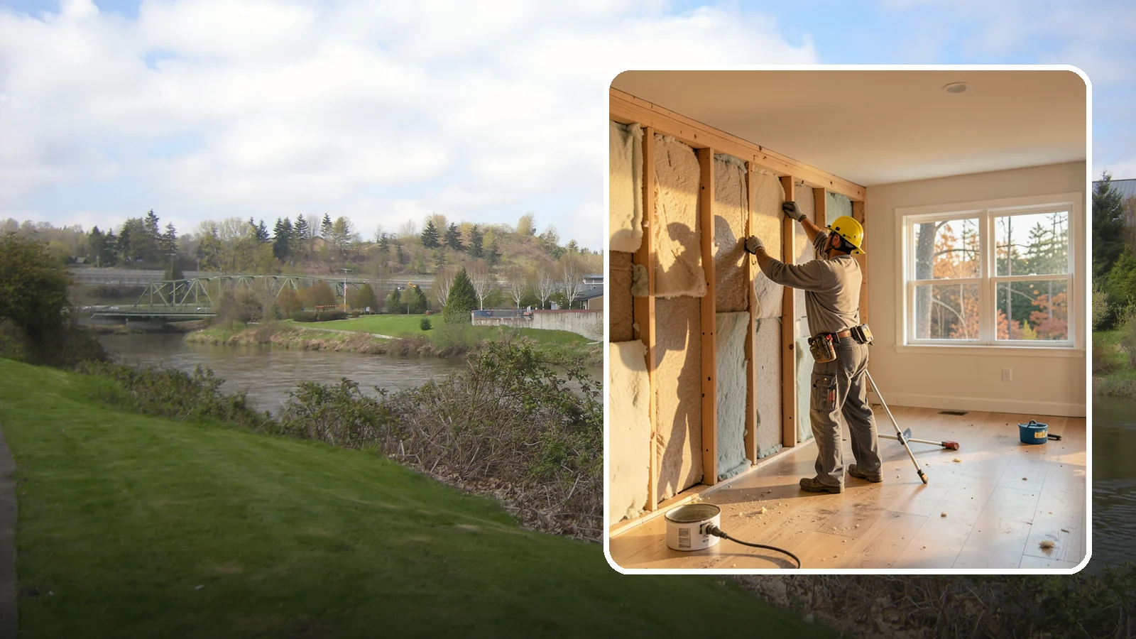 Sound Batt Installation in Tukwila, King County, WA - We install acoustic sound batts to reduce noise transfer between rooms and floors in your home.