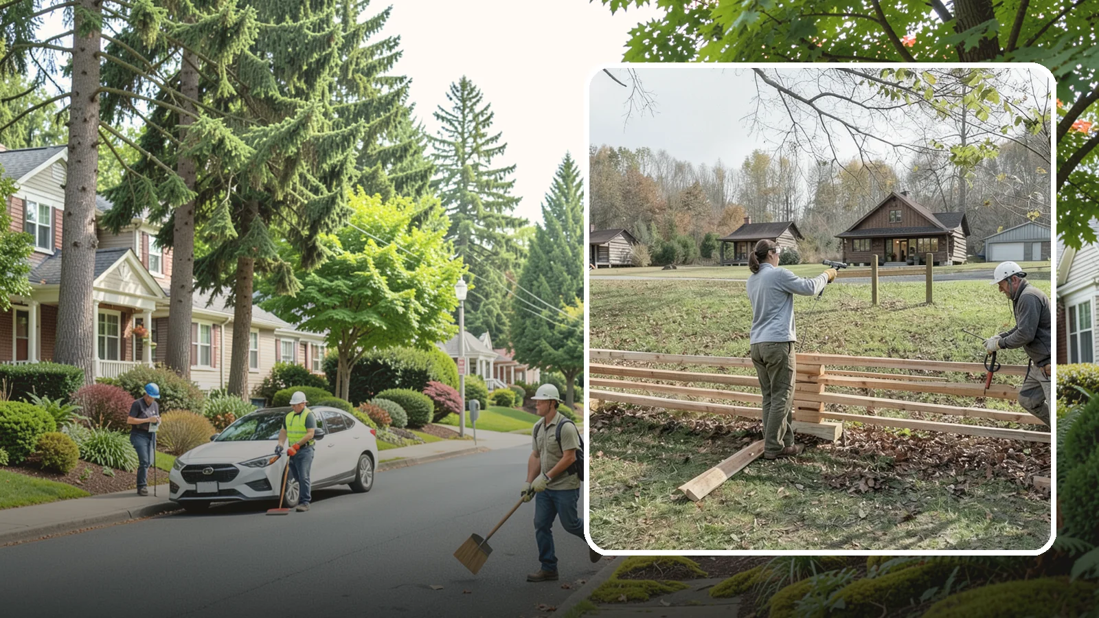 Split Rail Fence Installation in Beaux Arts Village, King County, WA - A rustic split rail fence that defines property lines and adds country character without blocking the view.