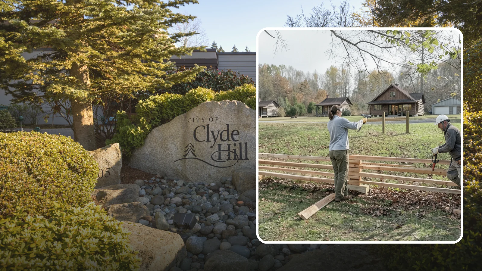 Split Rail Fence Installation in Clyde Hill, King County, WA - A rustic split rail fence that defines property lines and adds country character without blocking the view.