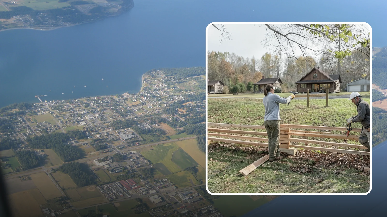 Split Rail Fence Installation in Coupeville, Island County, WA - A rustic split rail fence that defines property lines and adds country character without blocking the view.