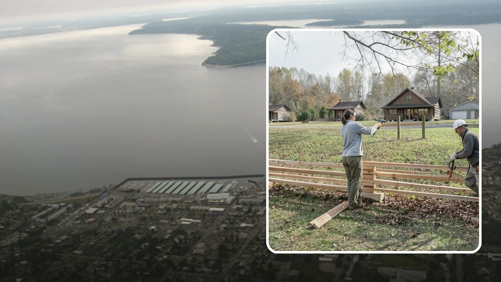 Split Rail Fence Installation in Des Moines, King County, WA - A rustic split rail fence that defines property lines and adds country character without blocking the view.