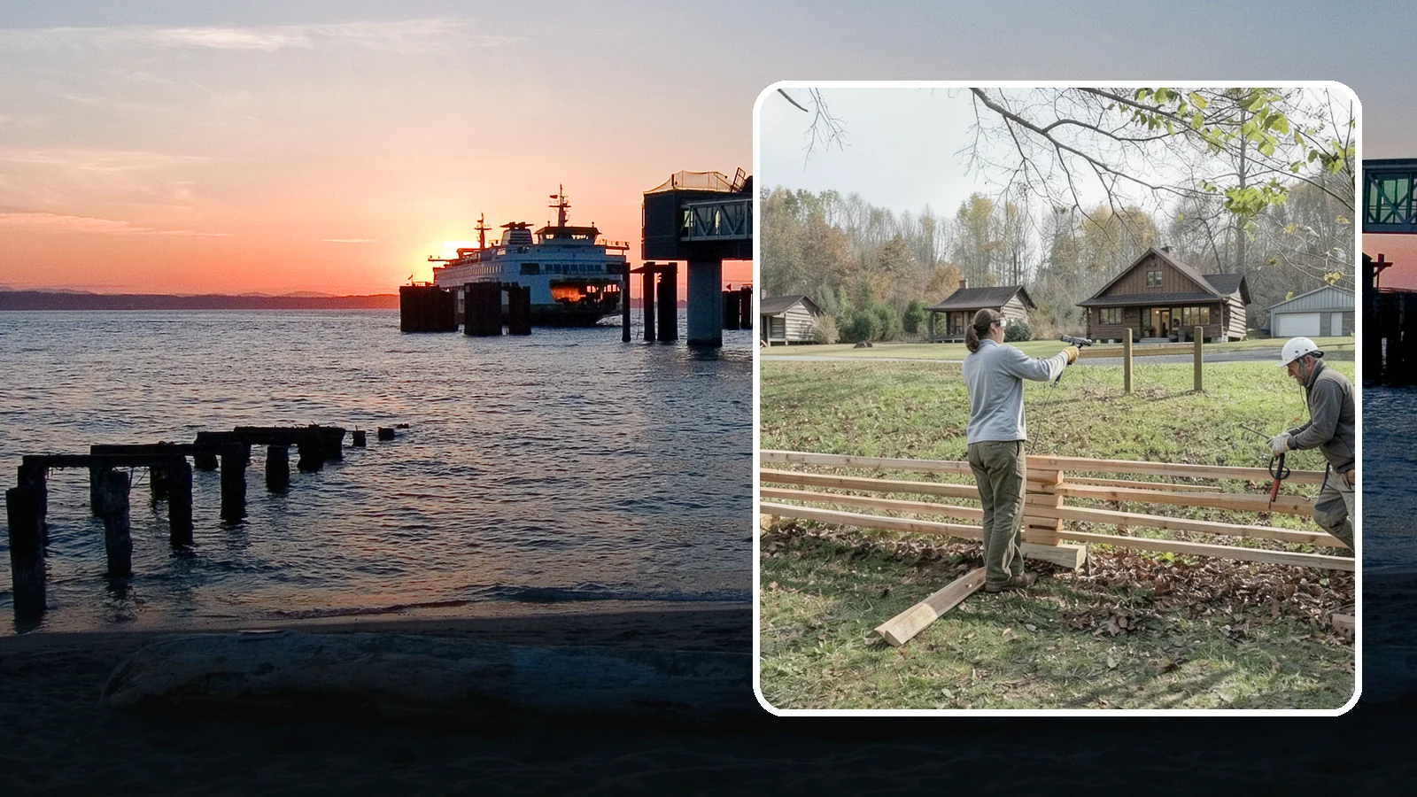 Split Rail Fence Installation in Edmonds, Snohomish County, WA - A rustic split rail fence that defines property lines and adds country character without blocking the view.