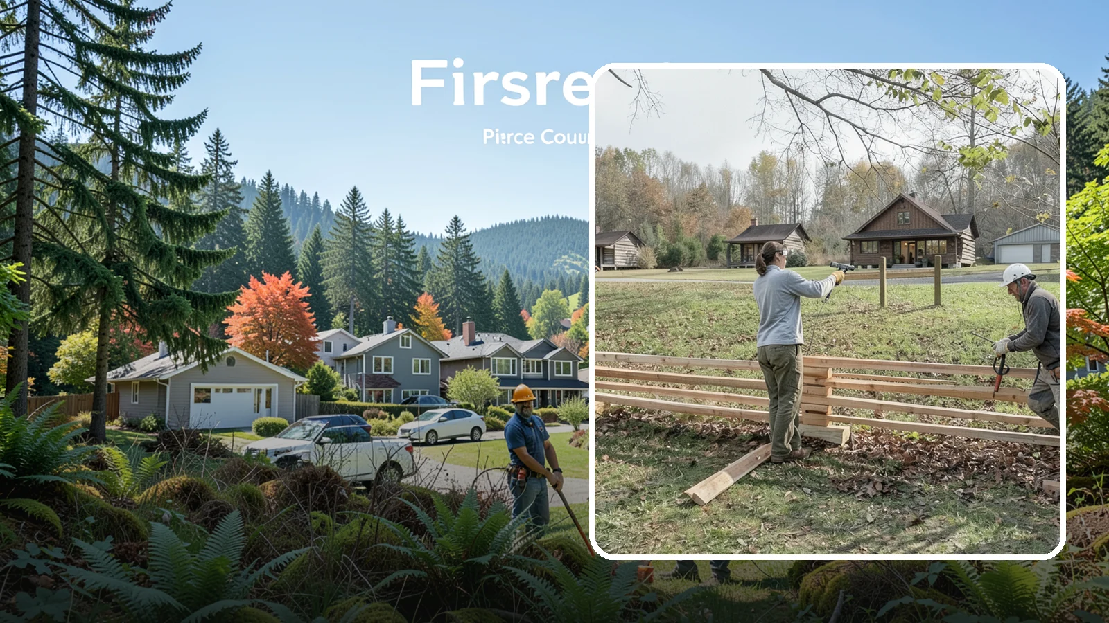 Split Rail Fence Installation in Fircrest, Pierce County, WA - A rustic split rail fence that defines property lines and adds country character without blocking the view.