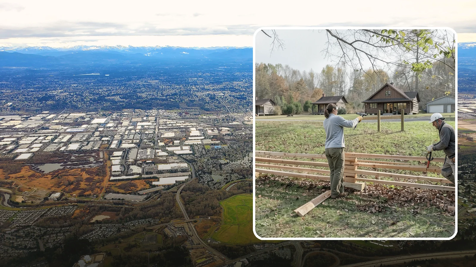 Split Rail Fence Installation in Kent, King County, WA - A rustic split rail fence that defines property lines and adds country character without blocking the view.