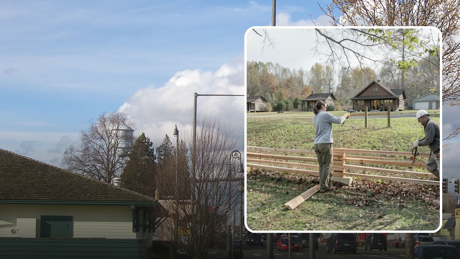 Split Rail Fence Installation in Marysville, Snohomish County, WA - A rustic split rail fence that defines property lines and adds country character without blocking the view.