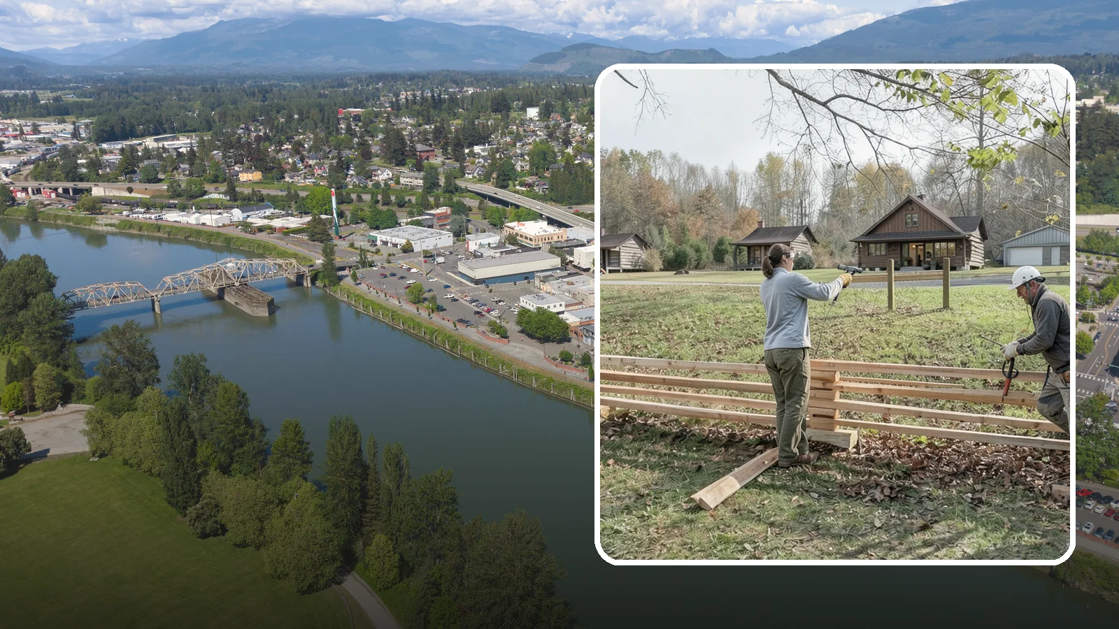 Split Rail Fence Installation in Mount Vernon, Skagit County, WA - A rustic split rail fence that defines property lines and adds country character without blocking the view.