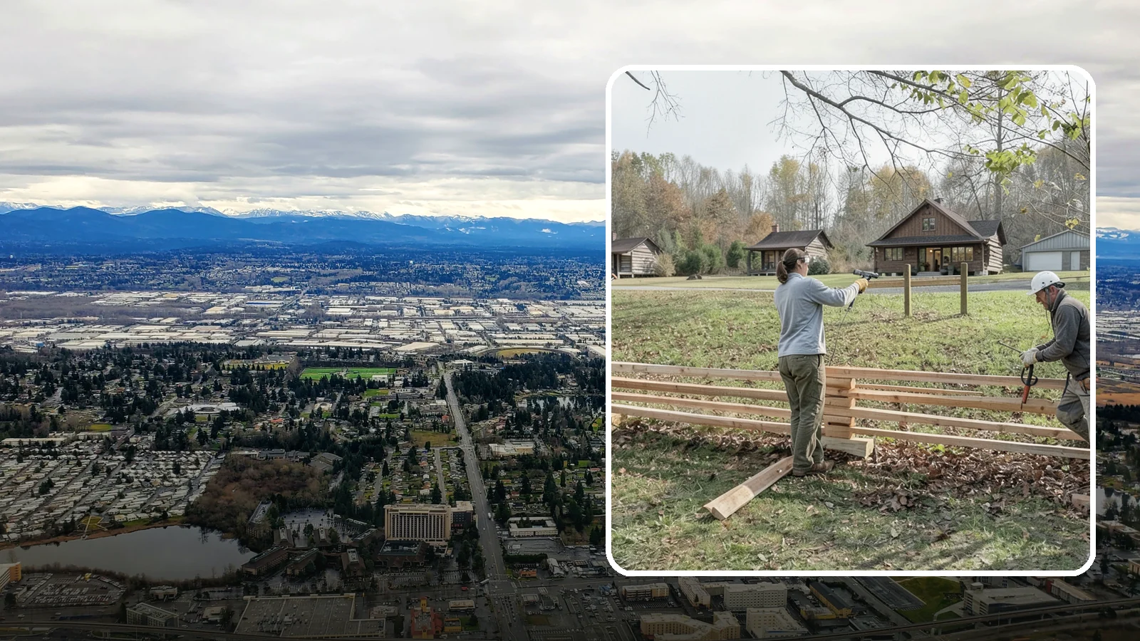 Split Rail Fence Installation in SeaTac, King County, WA - A rustic split rail fence that defines property lines and adds country character without blocking the view.