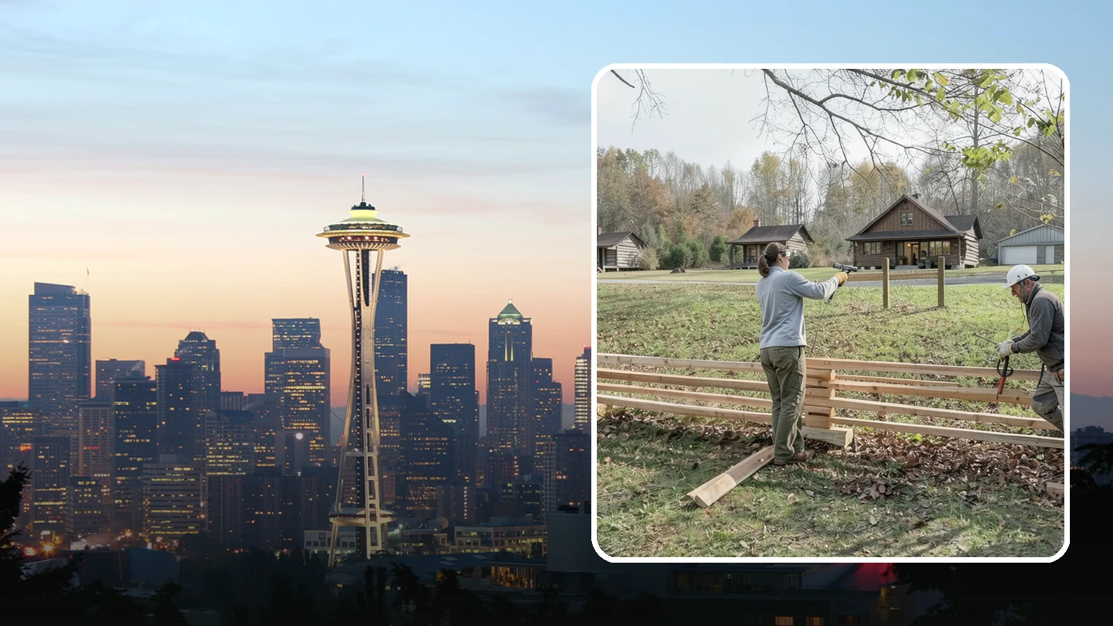 Split Rail Fence Installation in Seattle, King County, WA - A rustic split rail fence that defines property lines and adds country character without blocking the view.