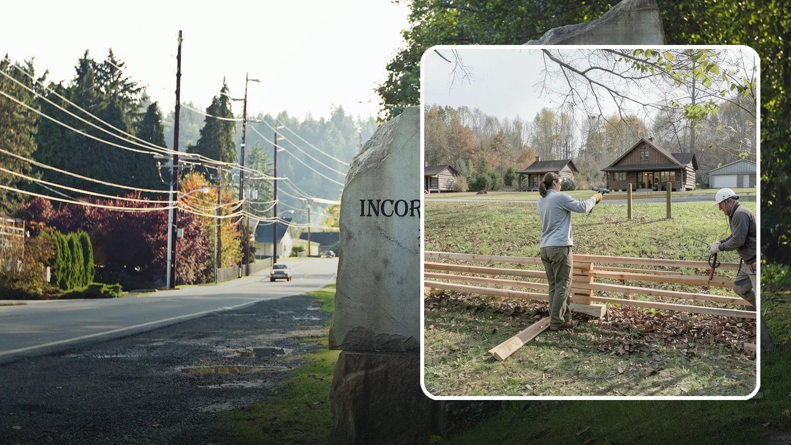 Split Rail Fence Installation in Wilkeson, Pierce County, WA - A rustic split rail fence that defines property lines and adds country character without blocking the view.