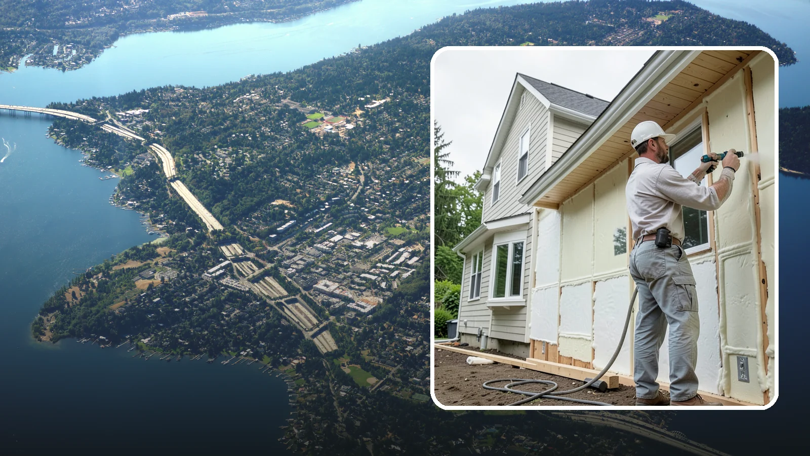 Spray Foam Insulation in Mercer Island, King County, WA - We apply spray foam insulation that air-seals and insulates in one step for superior PNW moisture control.