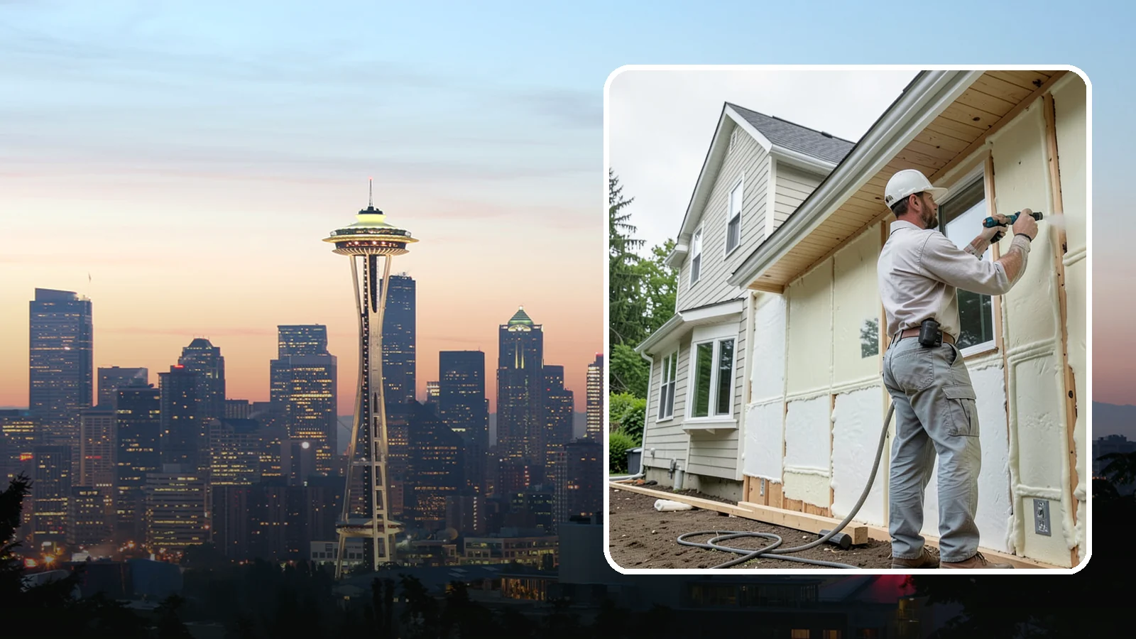 Spray Foam Insulation in Seattle, King County, WA - We apply spray foam insulation that air-seals and insulates in one step for superior PNW moisture control.