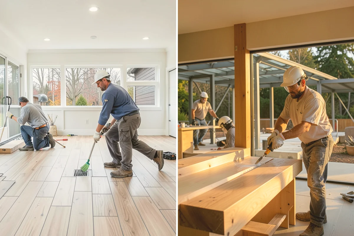 Stair Construction in Bothell, King County, WA - Measure the opening and calculate rise and run