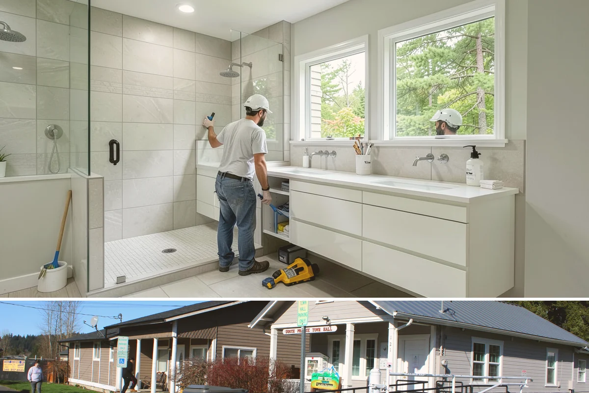 Stair Construction in South Prairie, Pierce County, WA - Stair construction is interior work that proceeds year-round and is often timed with a broader remodel.