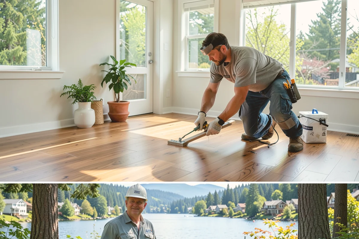 Stair Flooring Installation in Milton, King County, WA - Stair flooring can be installed any time of year as an indoor, weather-independent project.