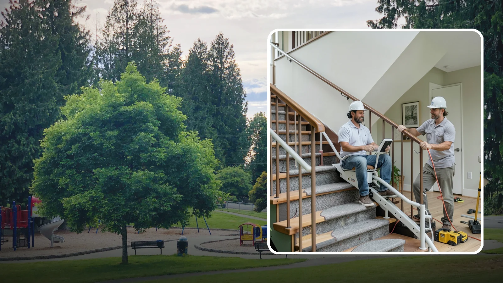 Stair Lift Installation in Bonney Lake, Pierce County, WA - We install stair lifts that carry residents safely between floors without the strain of climbing.