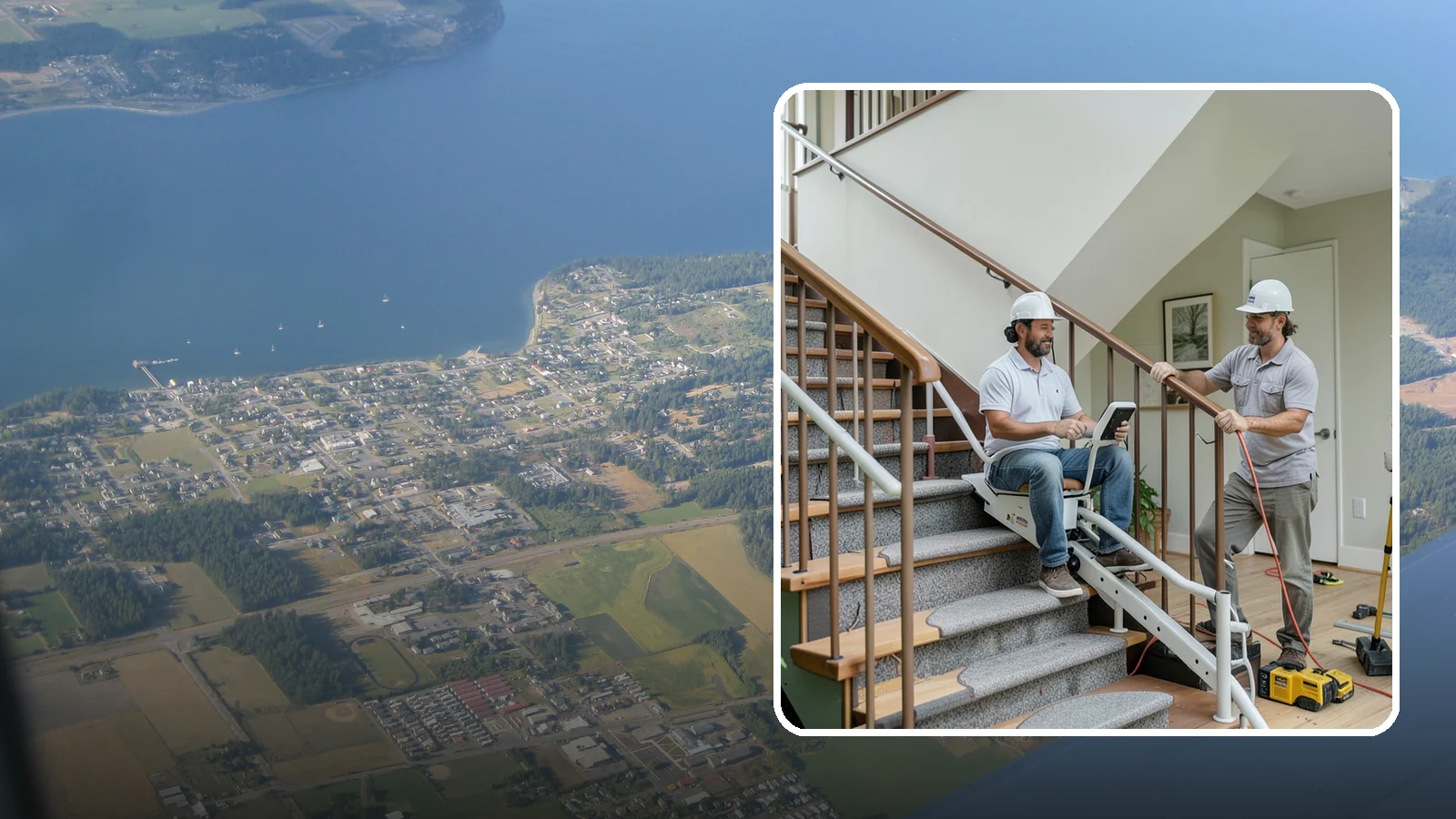 Stair Lift Installation in Coupeville, Island County, WA - We install stair lifts that carry residents safely between floors without the strain of climbing.