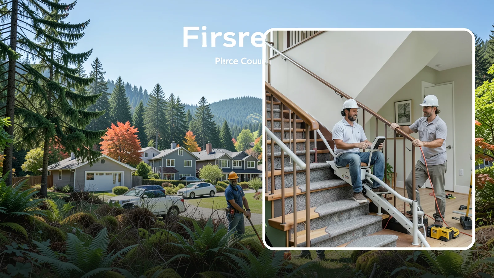 Stair Lift Installation in Fircrest, Pierce County, WA - We install stair lifts that carry residents safely between floors without the strain of climbing.