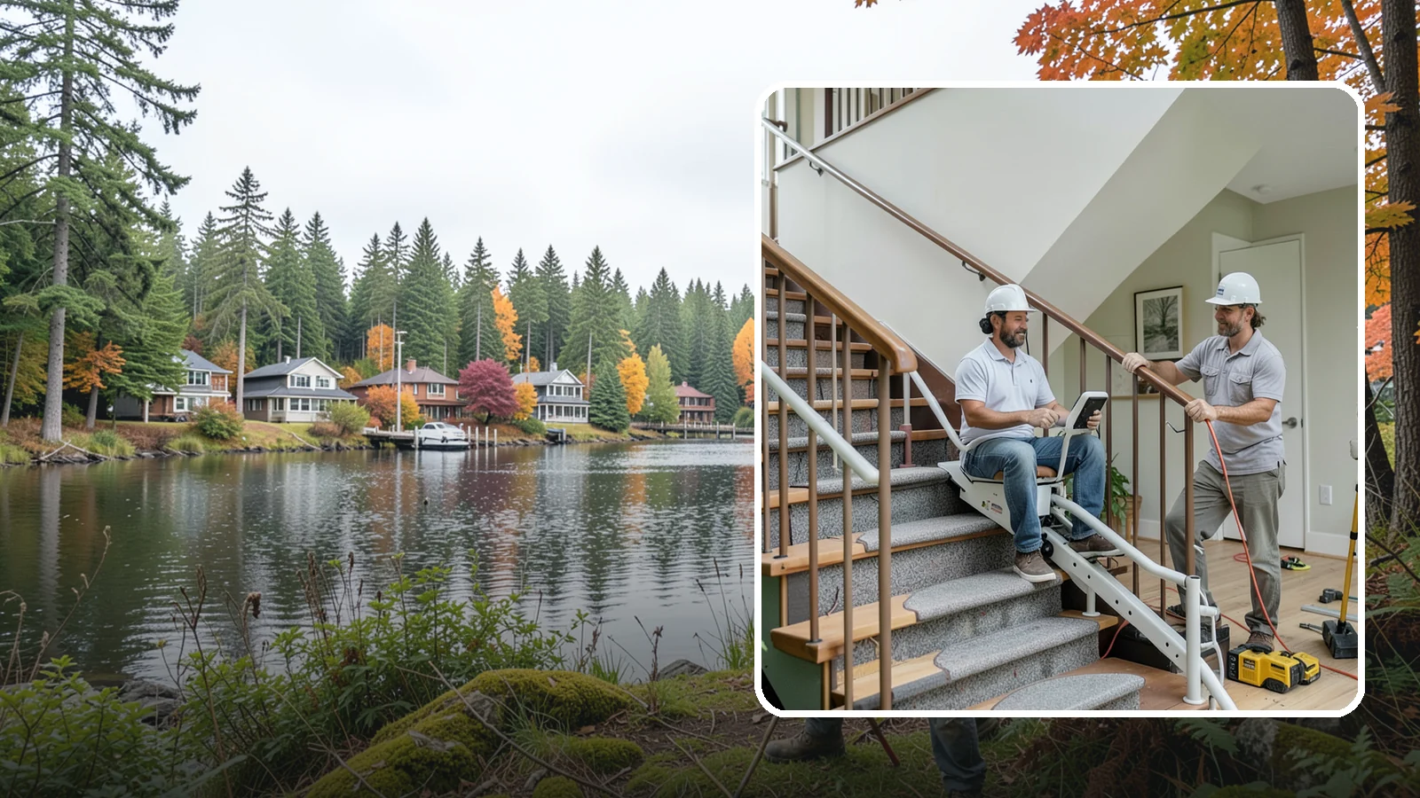 Stair Lift Installation in La Conner, Skagit County, WA - We install stair lifts that carry residents safely between floors without the strain of climbing.