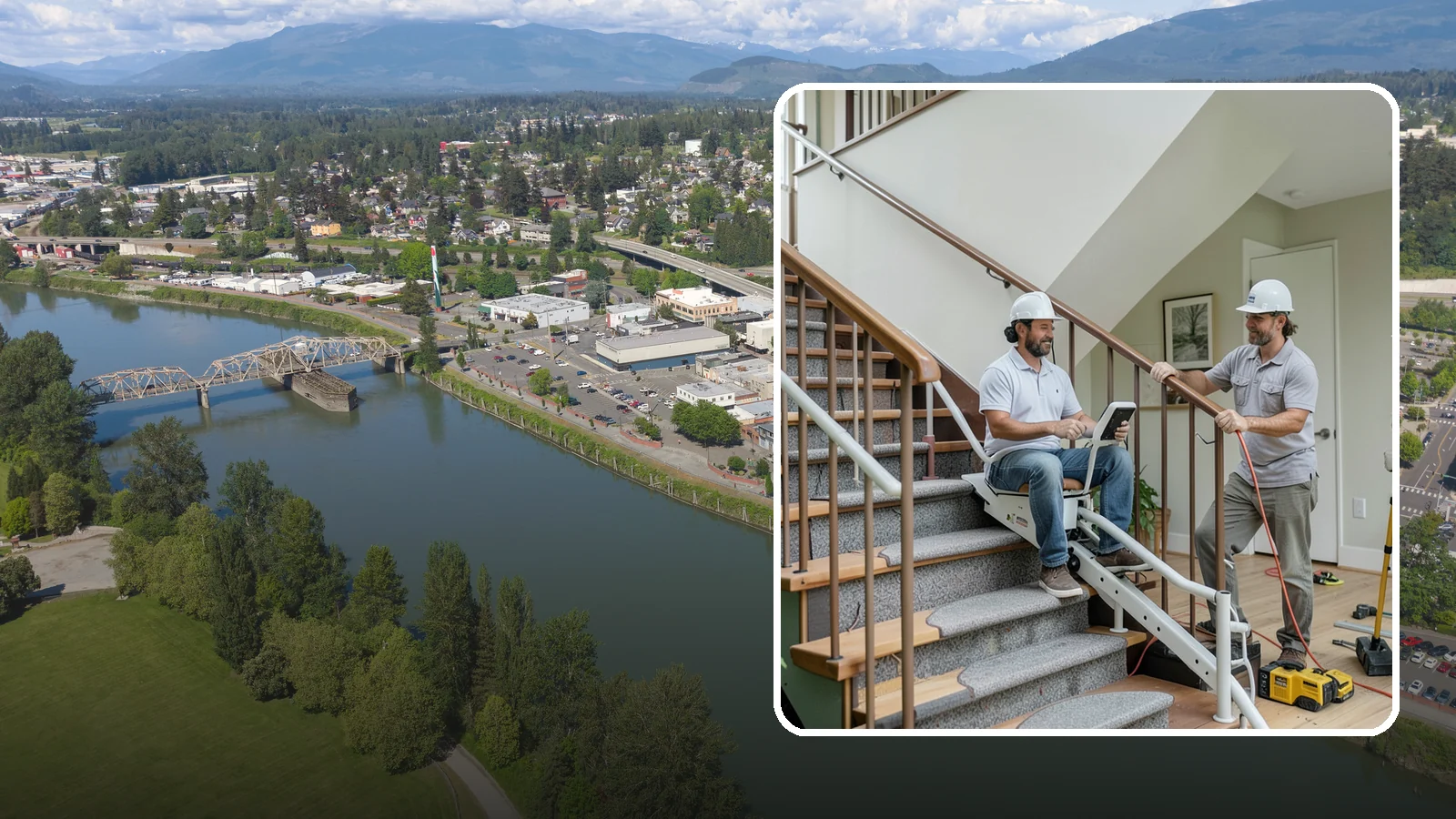 Stair Lift Installation in Mount Vernon, Skagit County, WA - We install stair lifts that carry residents safely between floors without the strain of climbing.