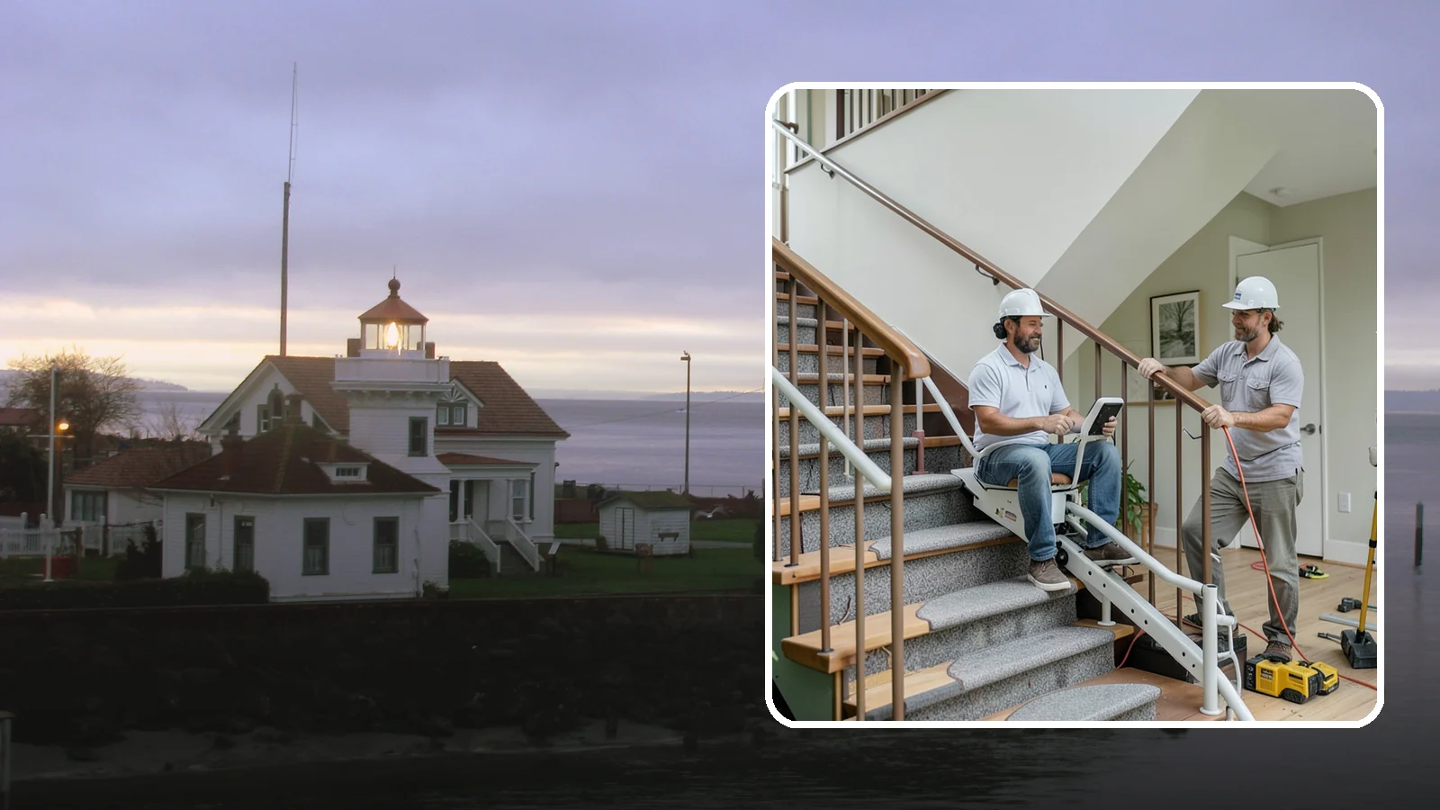 Stair Lift Installation in Mukilteo, Snohomish County, WA - We install stair lifts that carry residents safely between floors without the strain of climbing.