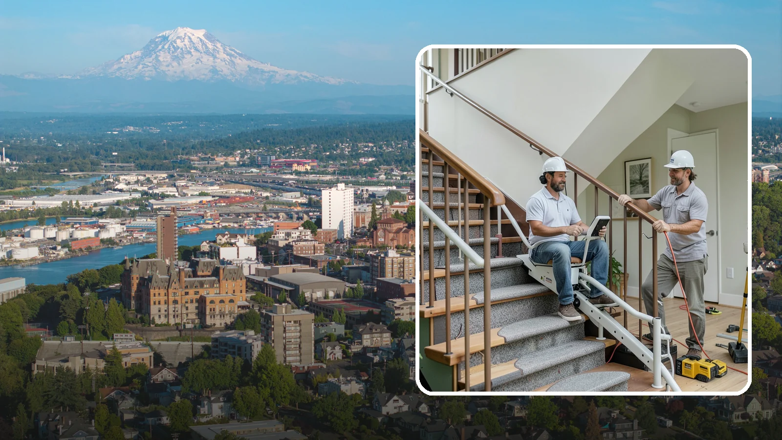 Stair Lift Installation in Tacoma, Pierce County, WA - We install stair lifts that carry residents safely between floors without the strain of climbing.
