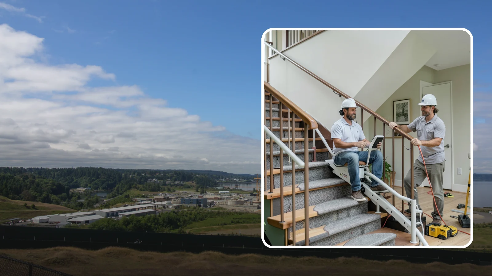 Stair Lift Installation in University Place, Pierce County, WA - We install stair lifts that carry residents safely between floors without the strain of climbing.