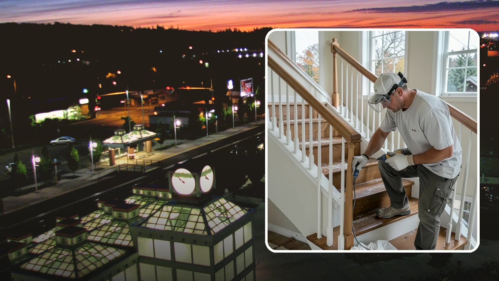 Stair Refinishing in Auburn, King County, WA - Sanding and refinishing that restores worn wood stairs to their original beauty.