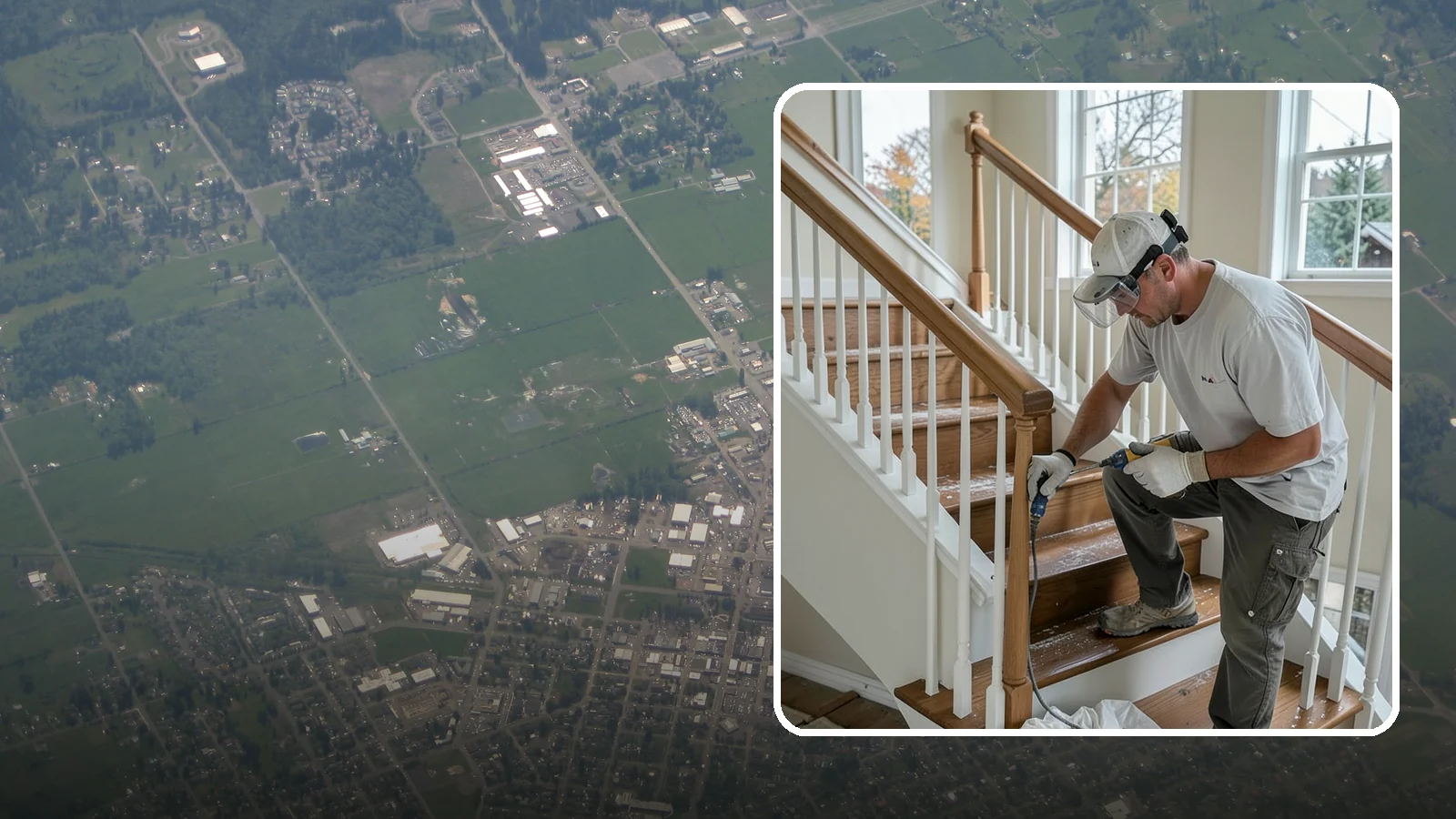 Stair Refinishing in Enumclaw, King County, WA - Sanding and refinishing that restores worn wood stairs to their original beauty.