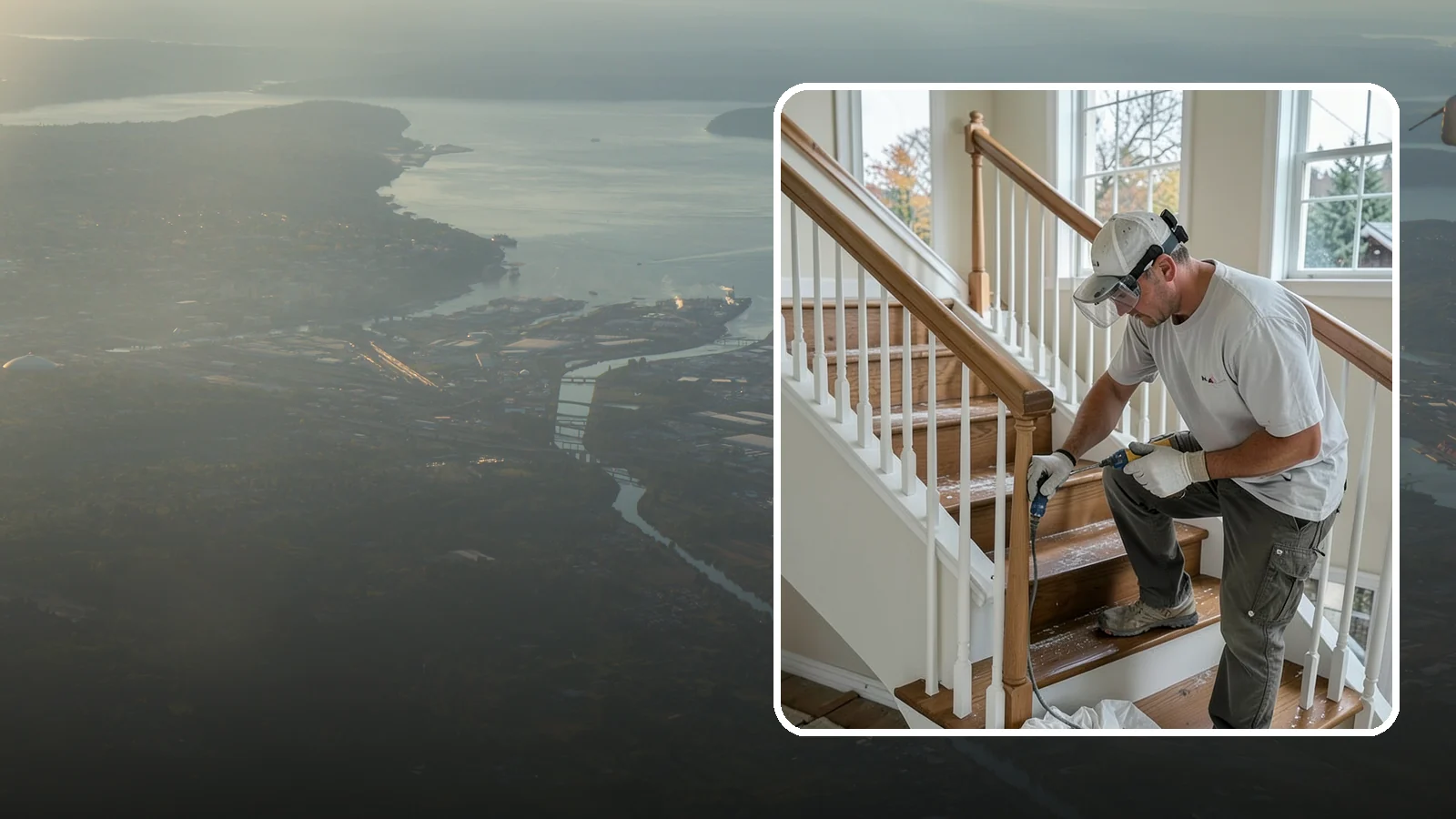 Stair Refinishing in Fife, Pierce County, WA - Sanding and refinishing that restores worn wood stairs to their original beauty.