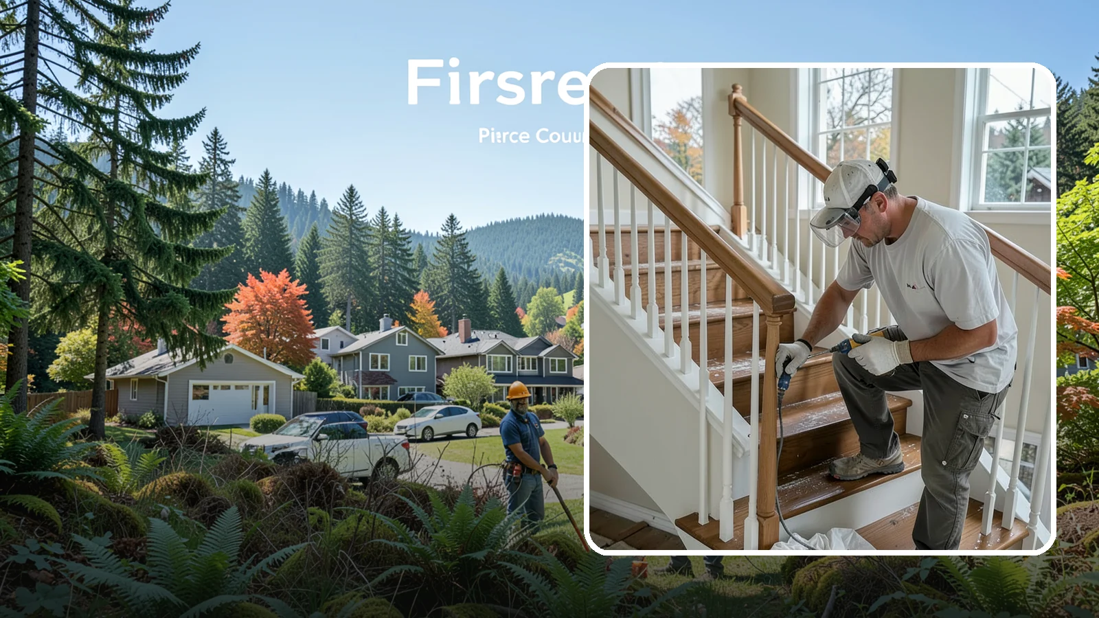 Stair Refinishing in Fircrest, Pierce County, WA - Sanding and refinishing that restores worn wood stairs to their original beauty.