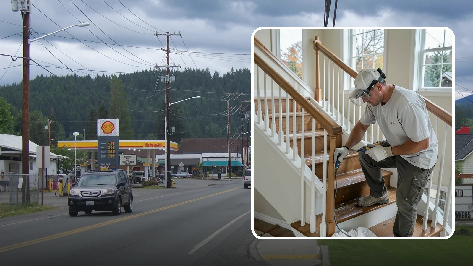 Stair Refinishing in Granite Falls, Snohomish County, WA - Sanding and refinishing that restores worn wood stairs to their original beauty.